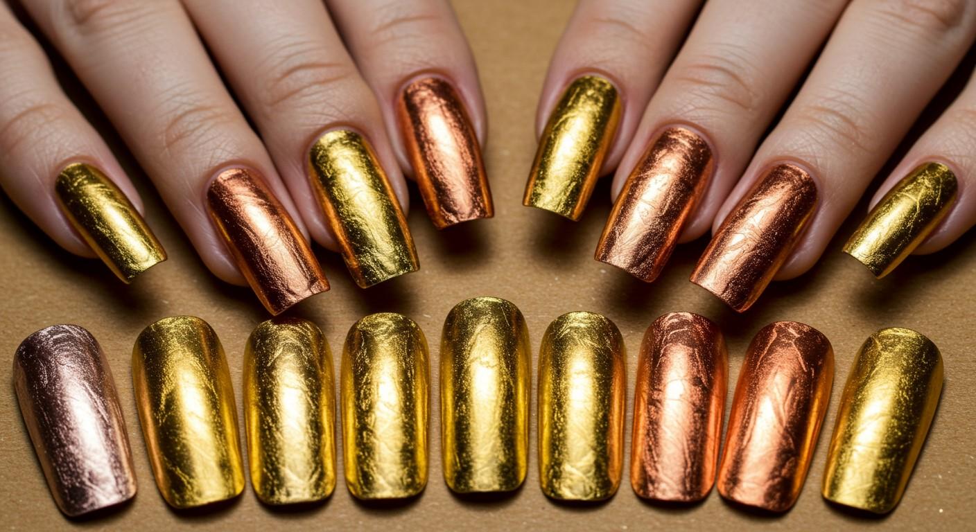 Trendy Metallic Foil Nail Art Designs Youll Love